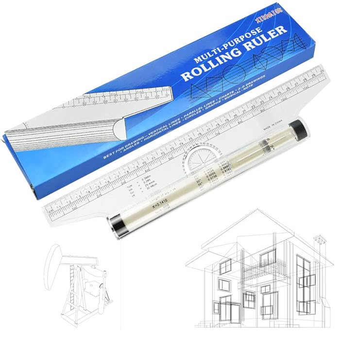 Buy KBNIAN Rolling Parallel Ruler 30cm MultiPurpose Rolling Scale Draw