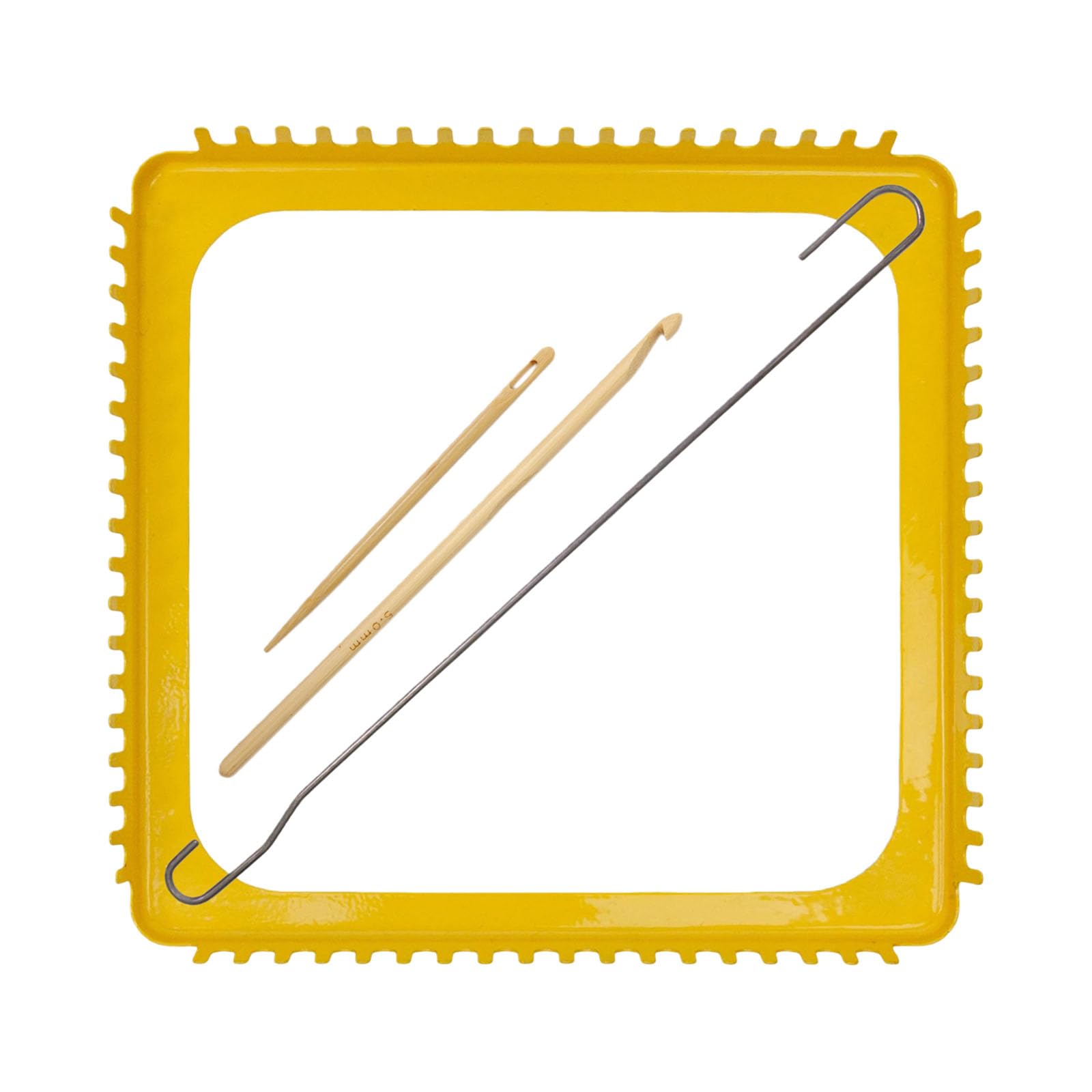 Msioytog Shape Craft Weaving Tool 18 Prongs Metal Weaving Board for Hand Knitting Crocheting Granny Sqaure and Scarves Thread Tool Set