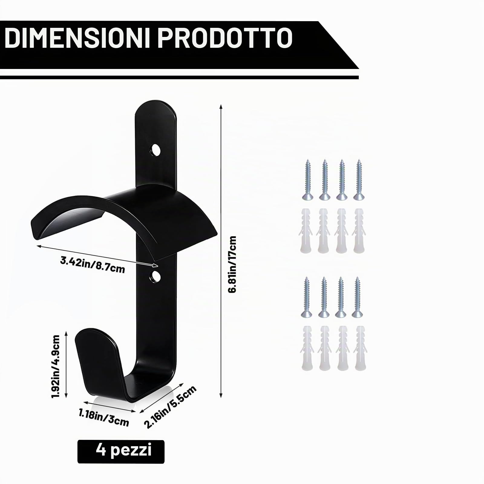 4 Pezzi Supporto per corsia per Cavallo, reggisella per Cavallo, con Rivestimento antiruggine, Gancio per Cavalli, maneggio, Camera per Sella.