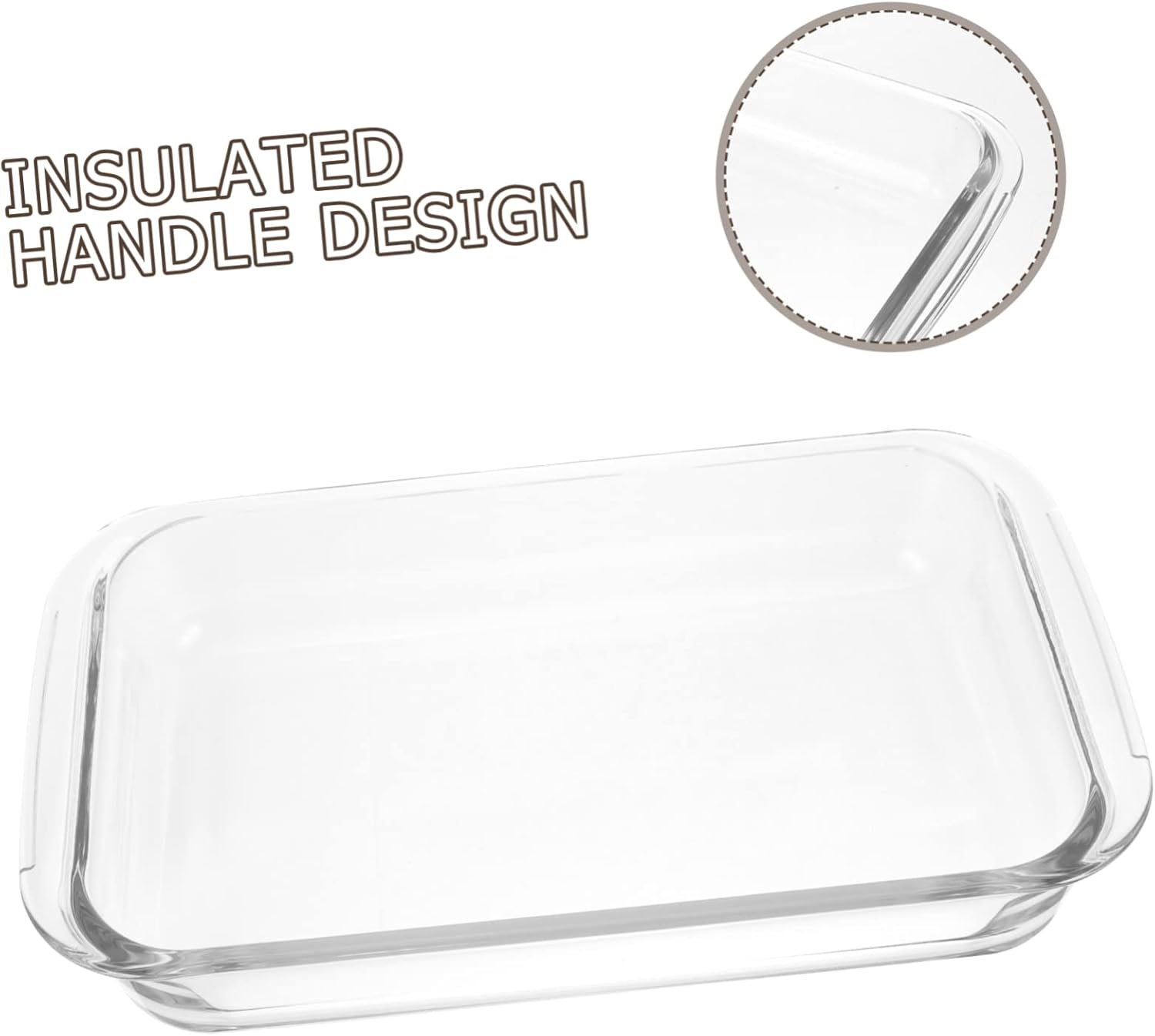 Zerodeko 2pcs Glass Casserole Dish Baking Pan Set Oven Roasting Pan Multi-purpose Bakeware for Desserts Lasagna Spaghetti Chicken