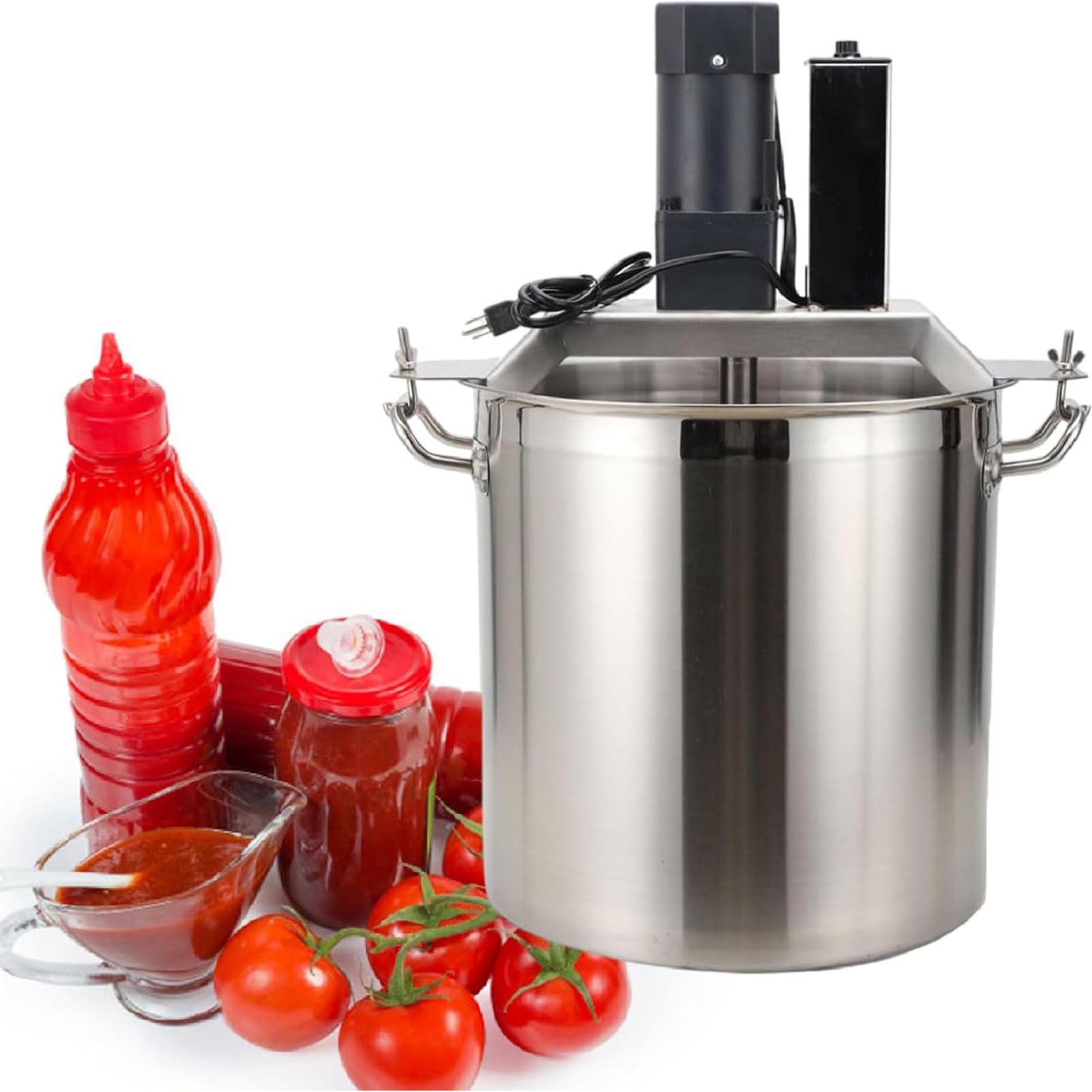 AYCDL Hands-Free Auto Stirrer Mixer with Adjustable Speeds & 4-Blade Design, Ideal for Jam, Sauce, and Hot Pots,25l