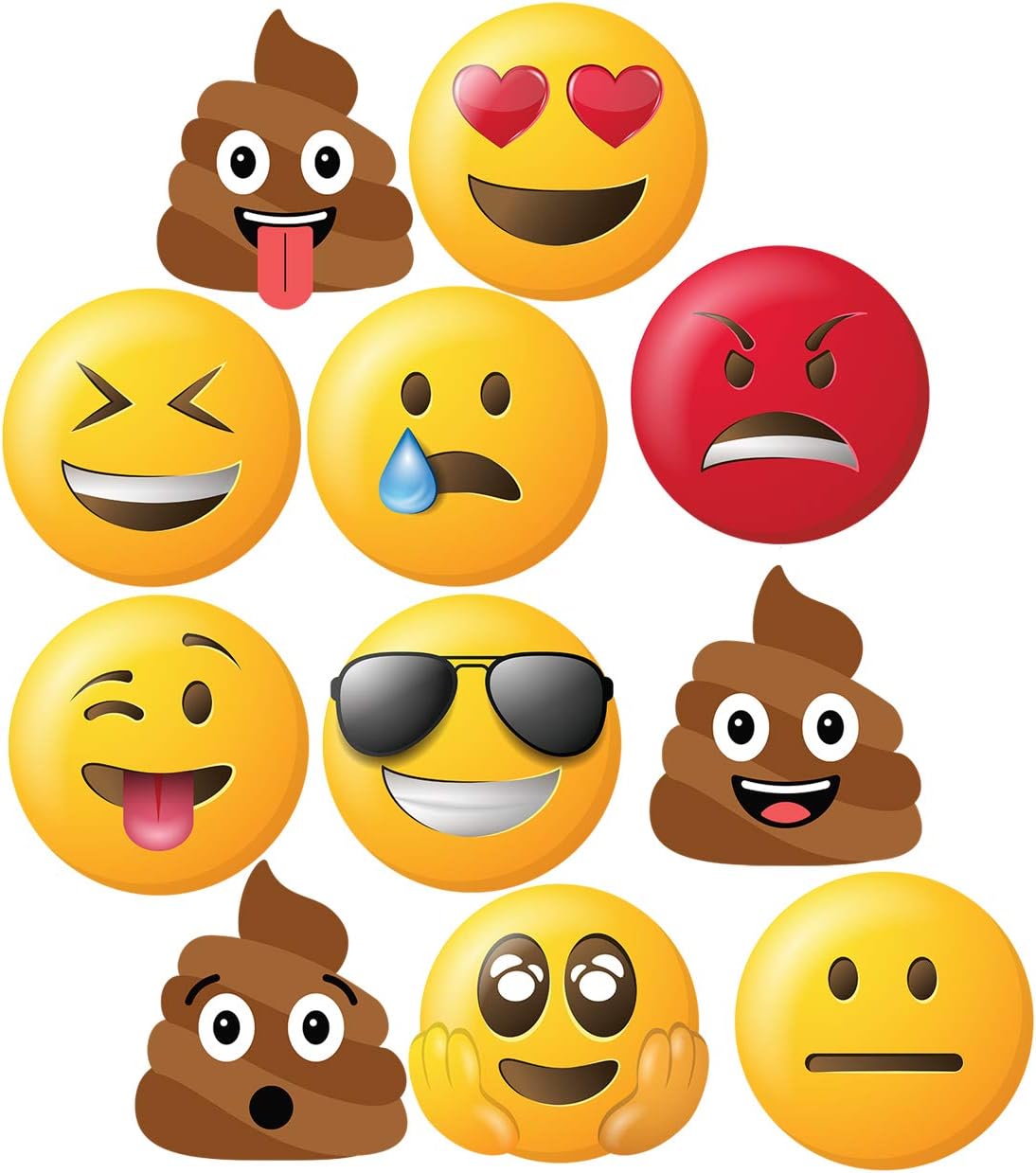 Advanced Graphics Emoji Heads Cardboard Cutouts (Set of 11)