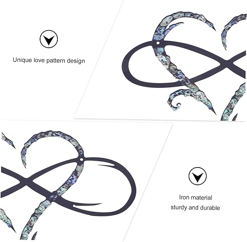 Miniatura 7 de ARTIBETTER Colgante de metal para colgar en la pared, diseño de corazón, arte de metal, letrero de pared de amor, escultura de corazón, decoración