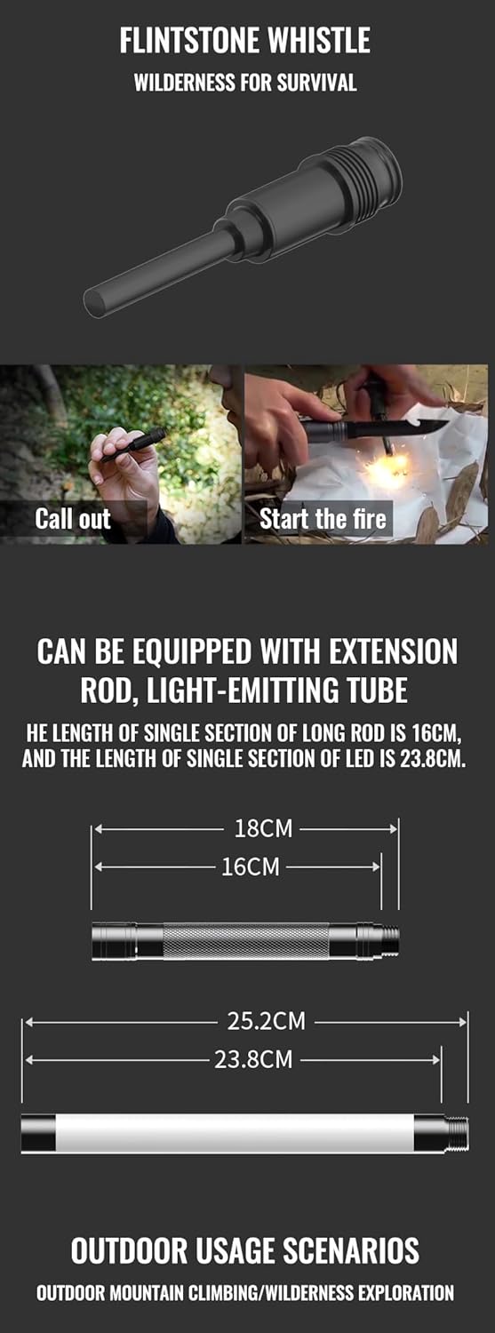 Hiking Poles with Flashlight, Lightweight Aluminum Trekking Sticks for Camping, Hiking, Outdoors