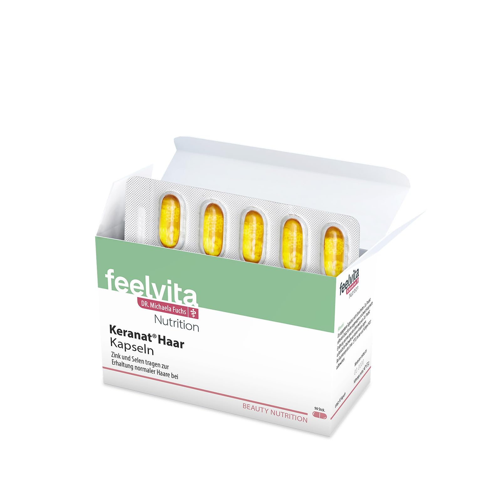 Genius Feelvita Nutrition Keranat Haar Kapseln 3-Monatsvorrat (90 Kapseln)