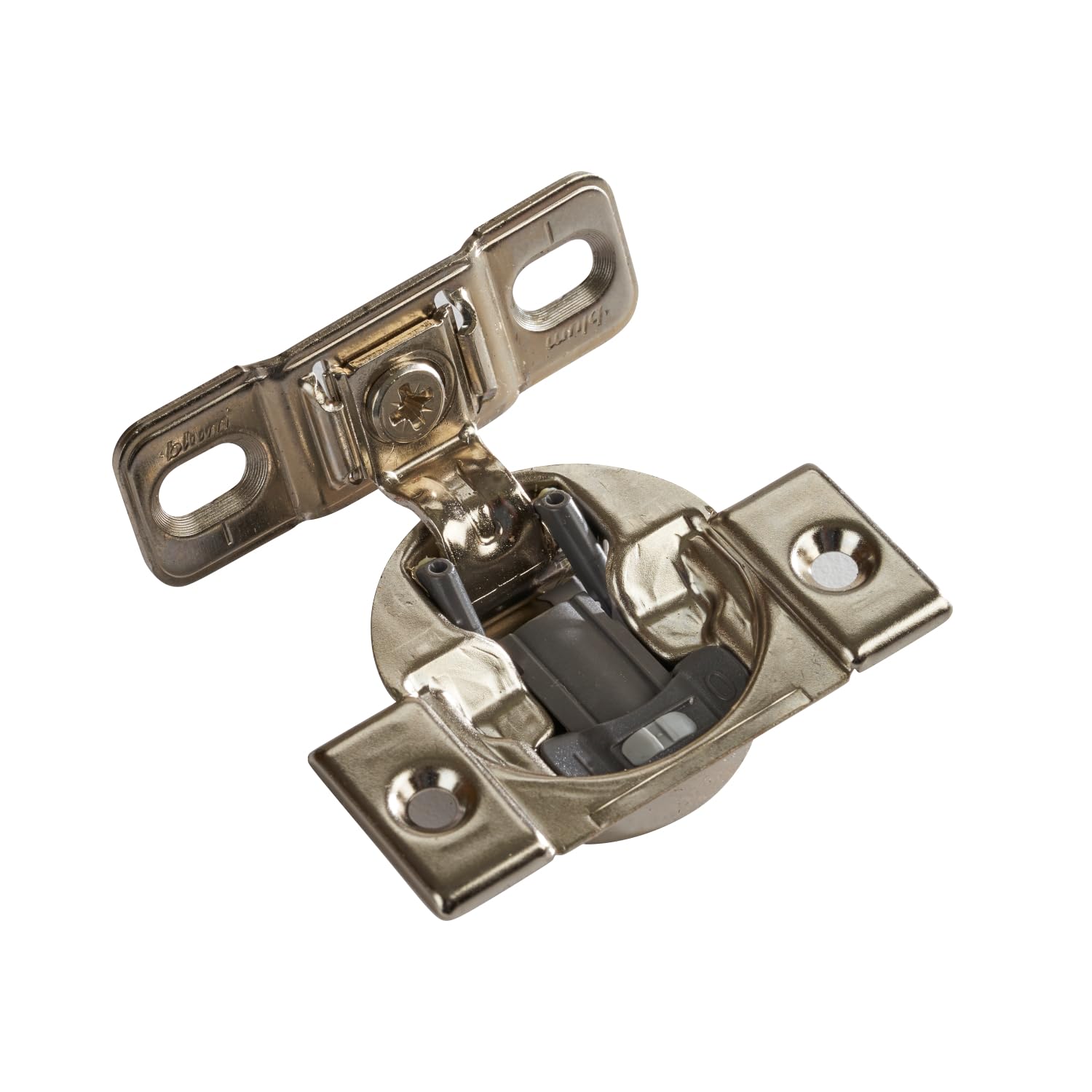 Pro Paquete de 10 piezas, compacto Blumotion 38B (redondo taza) Bisagra y placa, para 1 – 3/8 "o Mayor Overlay, soporte de Face, screw-on