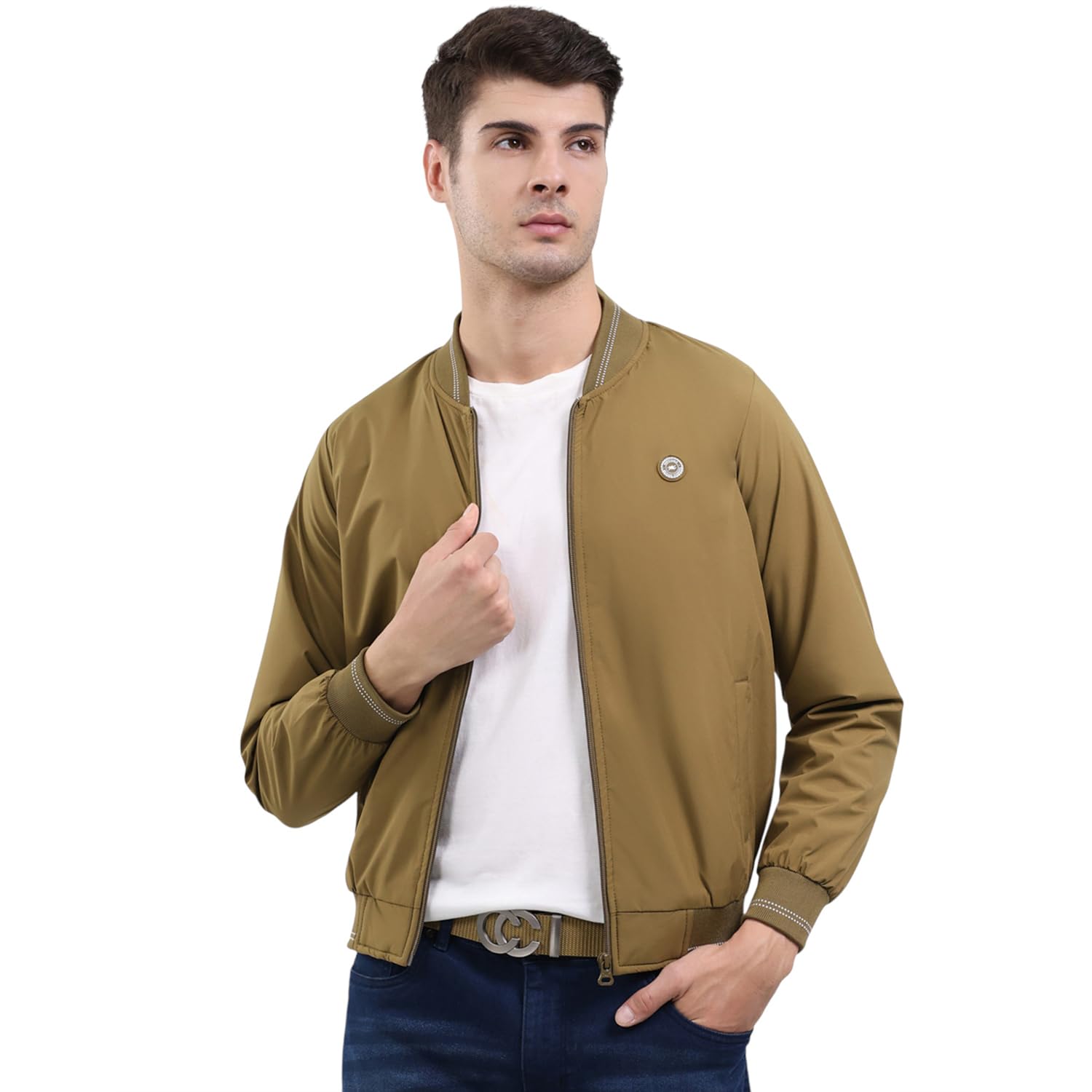 Monte Carlo Men Regular Fit Solid Band Neck Side Pocket Zipper Closure Full Sleeve Winter Jacket | Full Sleeve Zipper Jacket | Winter Wear For Men (Pack Of 1)