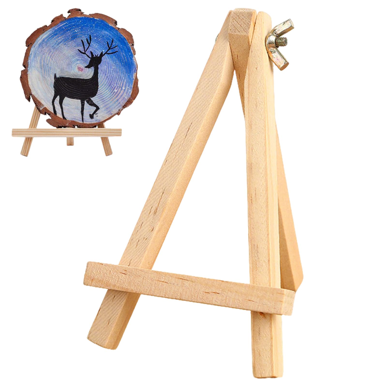 Generic 9x15cm Small Tabletop A-Frame Easel, Natural Beech Wood Mini Triangle Artist Easel for Painting, Artwork Display, Photo Frame, Cafe Bar Sign Holder