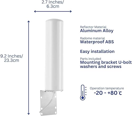 Miniatura 3 de Antena celular de alta ganancia 4G LTE para exteriores  Largo alcance 28dBi 2.7GHZ externa SMA machoDual TS9 3G soporte de montaje de largo alcance