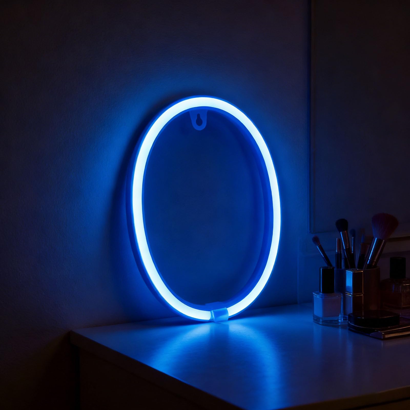 shulovehua Blue Neon Letter Sign Night Lights Battery or USB Operated LED Alphabet Neon Art Lights Wall Decor Light up Words for Wedding Birthday Party Christmas Home Bar Decoration (O)