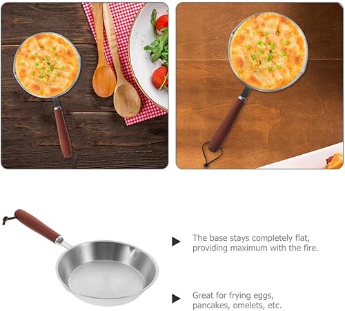 Miniatura 4 de Hemoton Mini sartén antiadherente de acero inoxidable, superficie de cocción de 5.4 pulgadas, sartén antiadherente para uso en el horno, en la