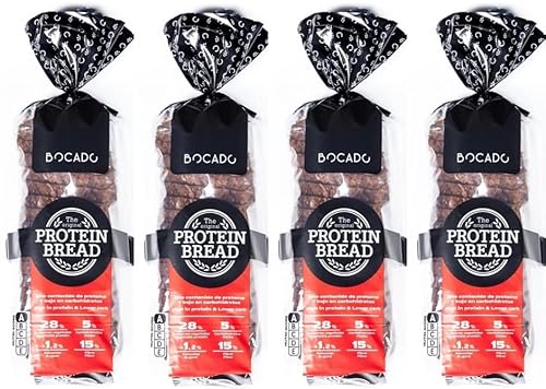 Pão Proteico Pacote de 4 unidades x 500 g, pão para uma dieta Keto alto em proteínas e baixo carboidratos,