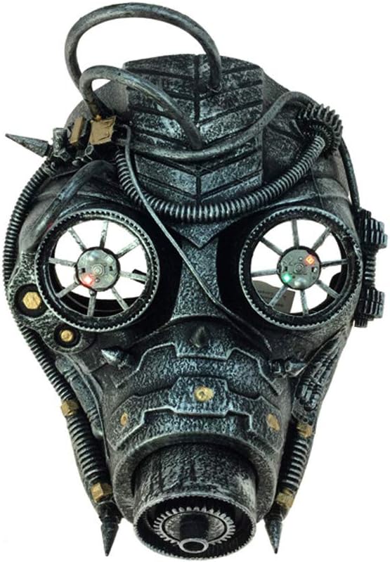 Attitude Studio Steampunk Robot Pirate Full Goggle Costume Mask – Silver