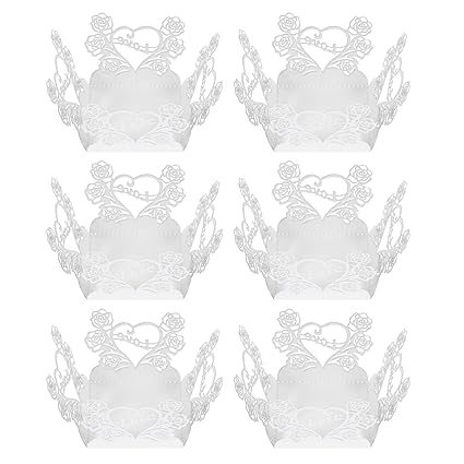 Ipetboom 50pcs Truffle Wrappers Paper Chocolate Candy Cups Hollow Out Flower Shaped Truffle Cups Baking Liners for Party Muffins Cupcakes Snacks White