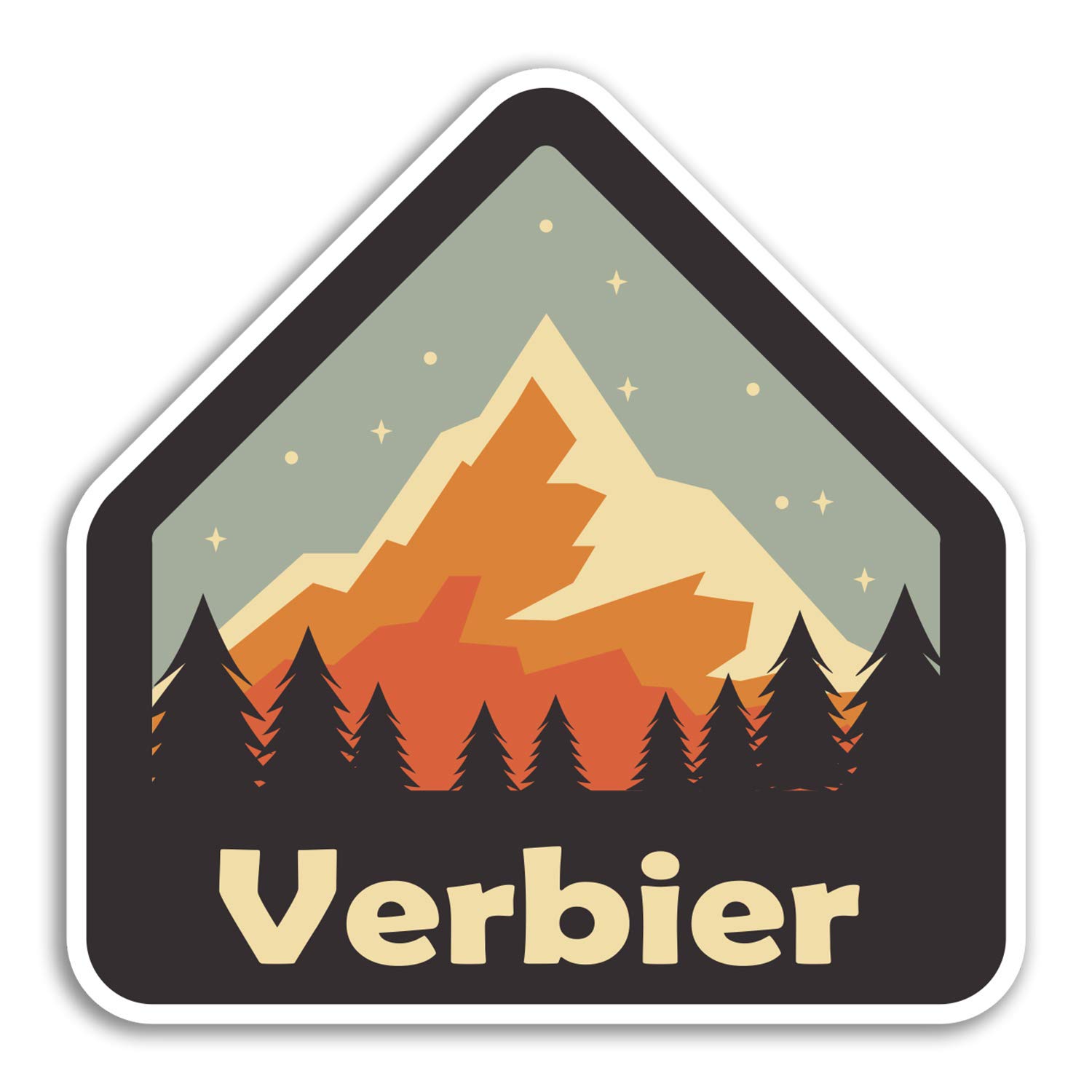 2 x 10cm Verbier Switzerland Vinyl Stickers - Travel Fun Sticker Luggage #33093 (10cm Wide)