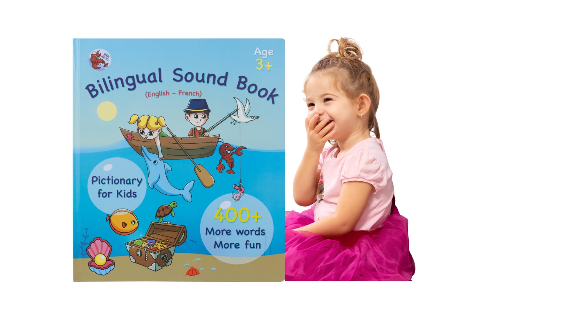 English and French ABC Learning for Children, Interactive Kids Book, Fun Educational Toy to Learn Letters and Words, Bilingual AudioBook for Toddlers (Ages 3+) Boys / Girls