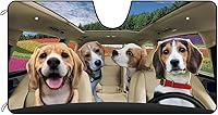 Vista 23 de Parasol para parabrisas delantero de automóvil para perro, Shih Tzu, hermosas flores, decoración para vehículo, reflector de rayos UV, protector