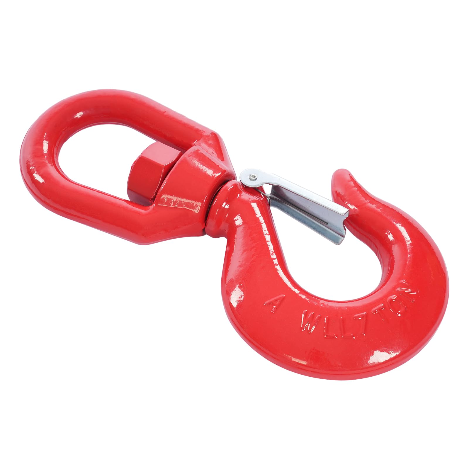 Susoso Crochet Charge 7 Tonnes Acier Allié - Rotatif 360° Verrouillable - Rouge - Remorque & Levage Lourd