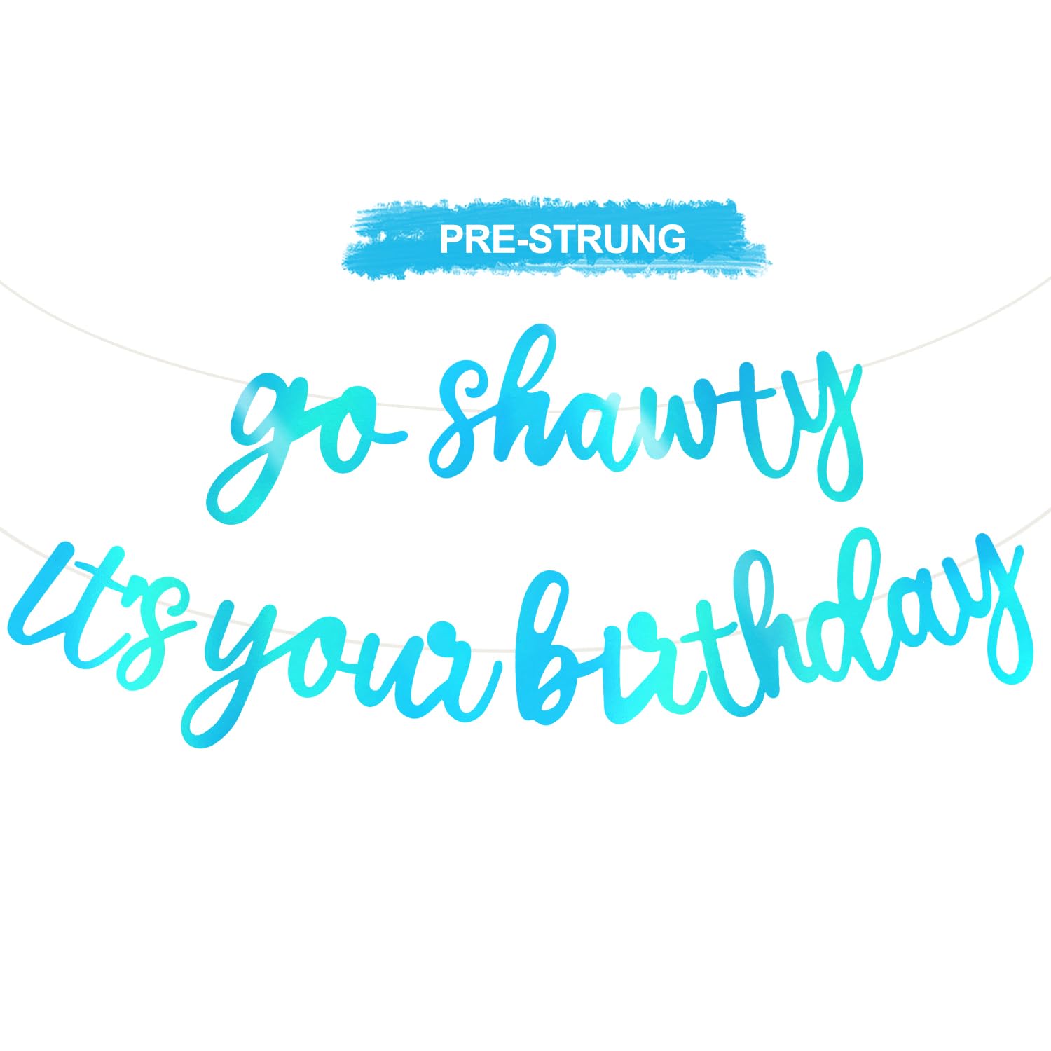 Glitter Birthday Banner - Pre-Strung & Easy Decor -9