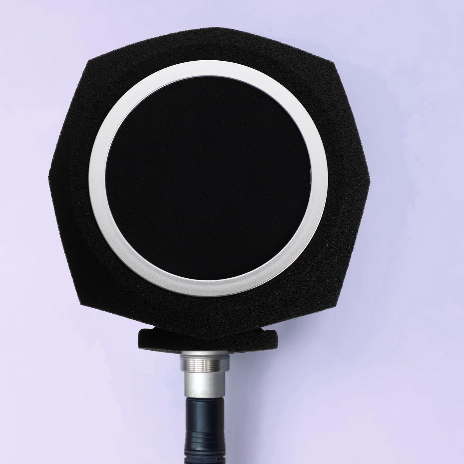 Funda para Micrófono Octogonal de Espuma Acústica Negra, Cubierta Absorbente de Sonido Transpirable y Flexible, Protector Compacto para Aislamiento Acústico y Reducción de Ruido