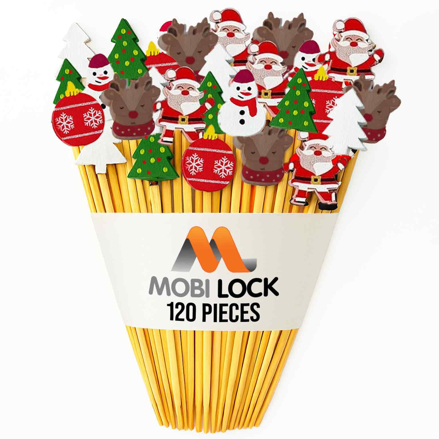 120Pcs Christmas Cocktail Picks - Festive Picks for Appetizers & Drinks