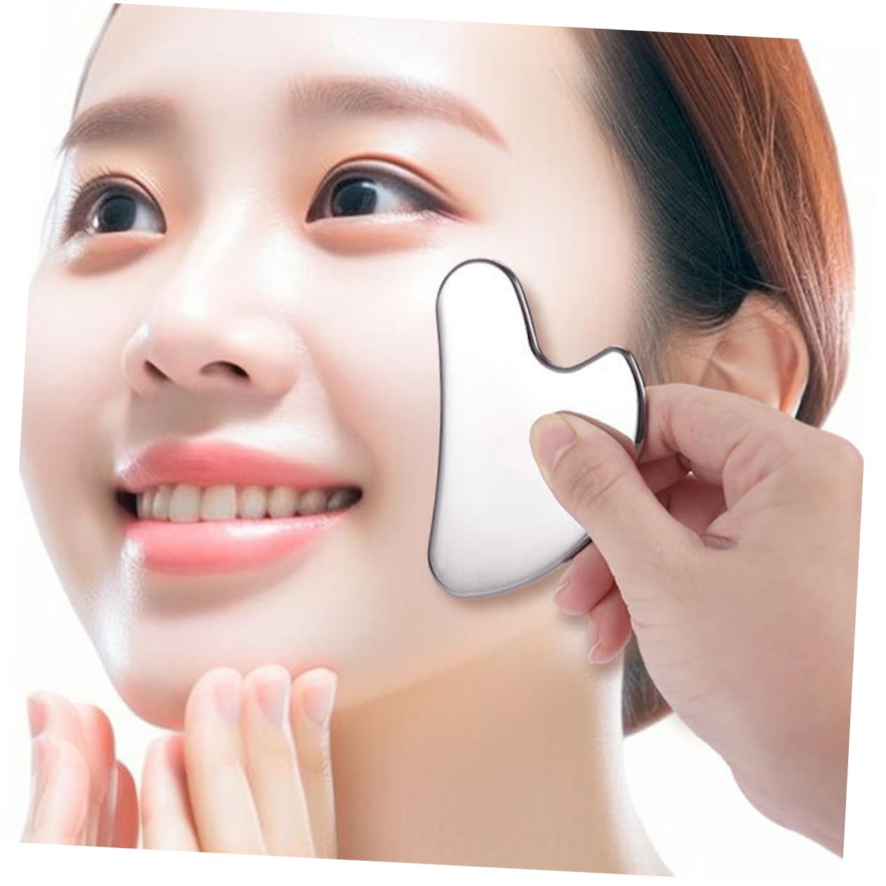 Healvian 5pezzi Strumento Gua Sha Acciaio Inossidabile Forma Di Cuore Per Massaggio Facciale Utensile Di Bellezza Portatile e Leggero Massaggiatore Antirughe Per Viso e Collo Facile Da