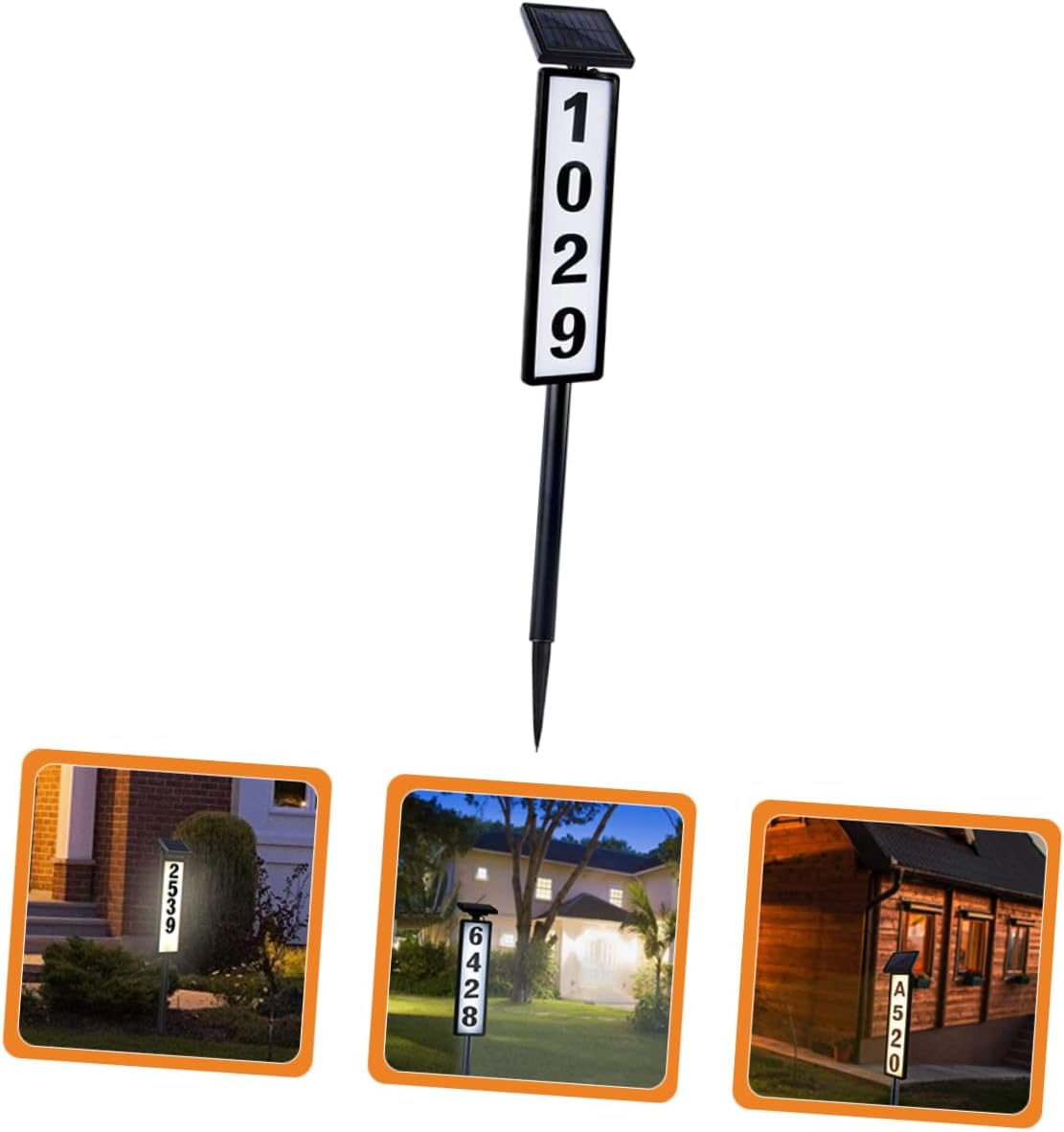 DOITOOL Outdoor Solar Address Light Solar-powered House Number Sign with Easy Installation for Garden Decor Illuminated Led Plaque for Home Address Display