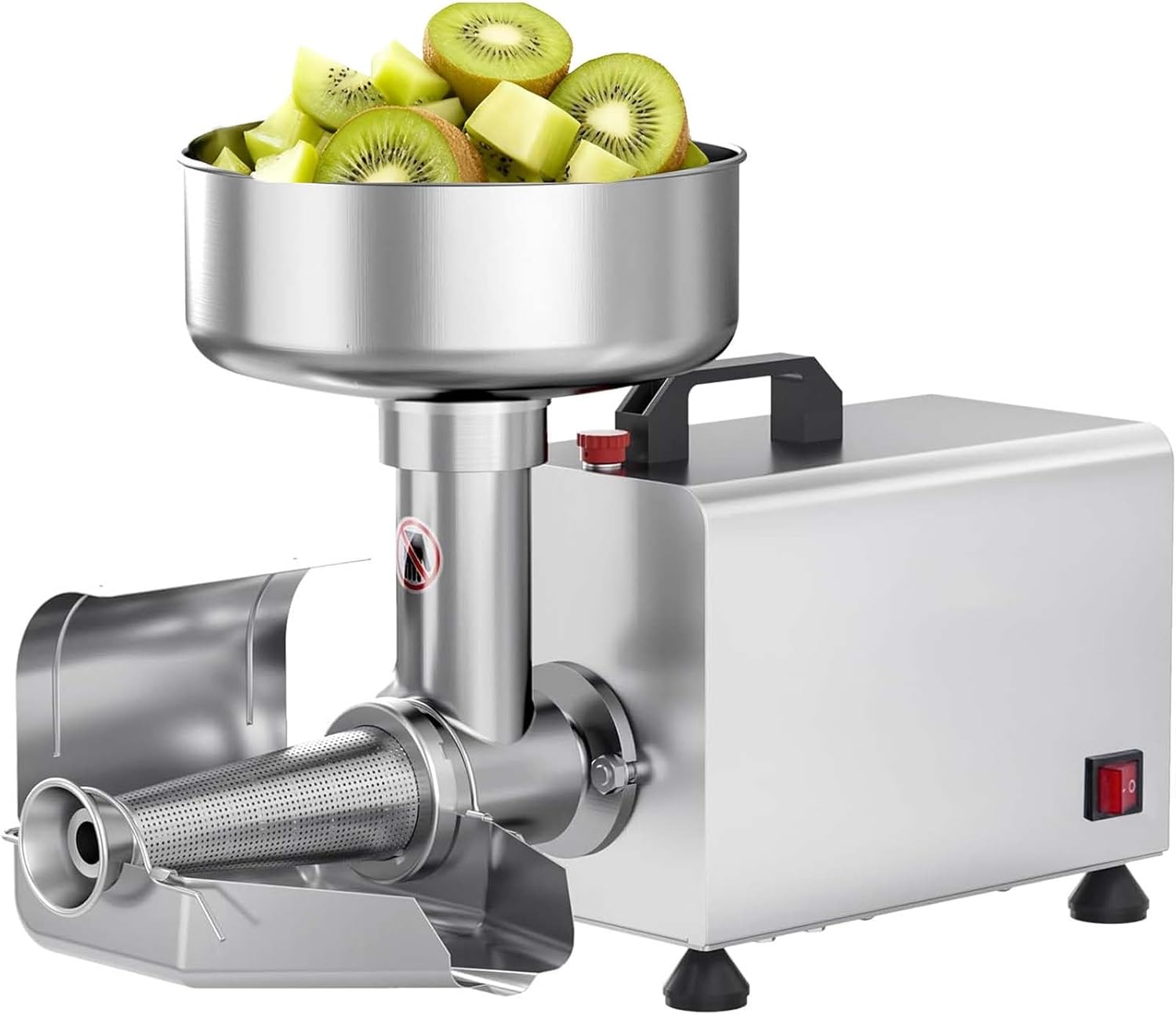 450w Electric Tomato Strainer, Automatic Pulp Separator, 8.4-Inch Hopper, 330 Lbs/Hour Capacity, Stainless Steel Body, Suitable For Making Jams And Nut Butters, Maximizing Pulp Extraction