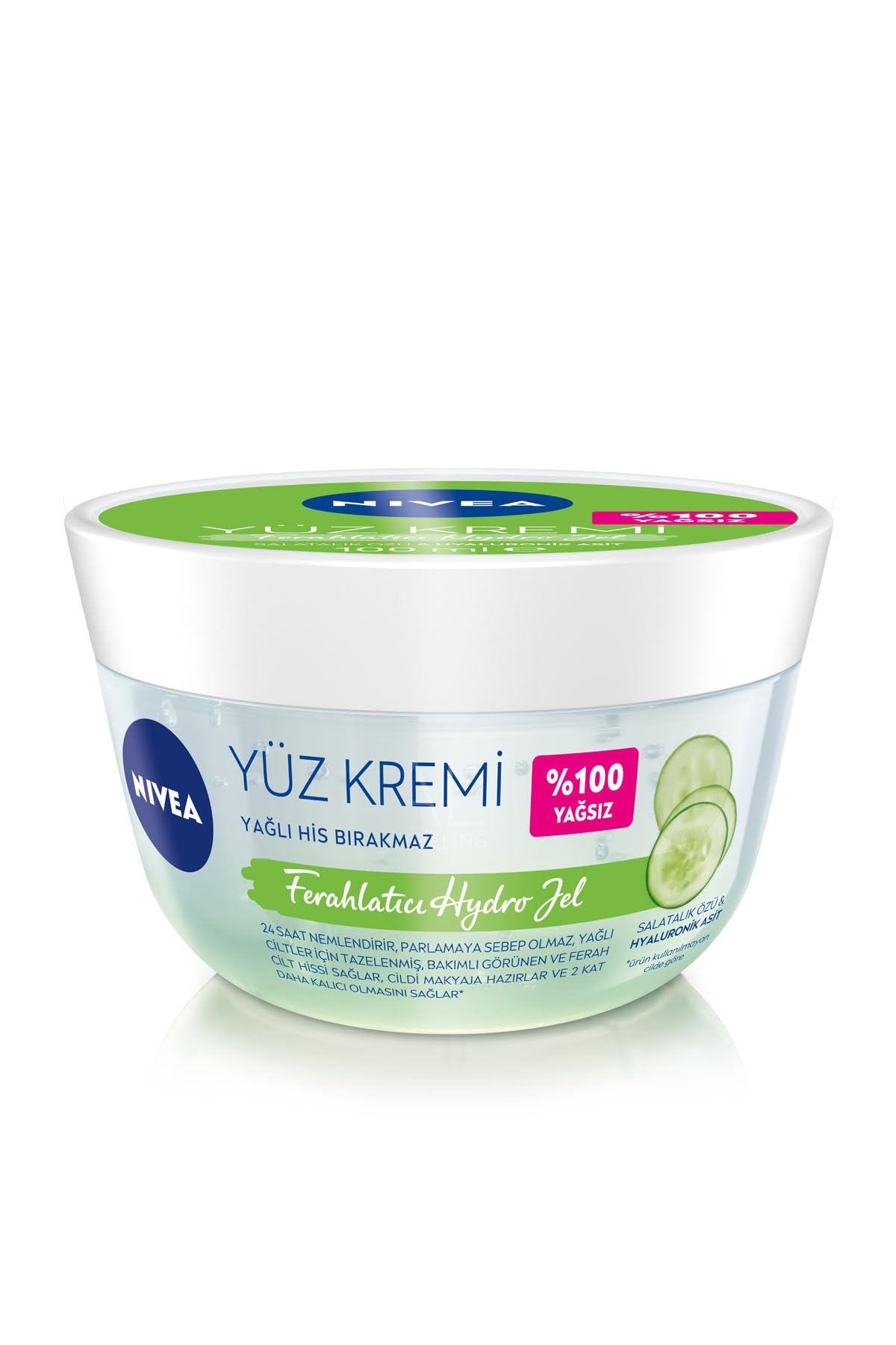 NIVEA Ferahlatıcı Hydro Nemlendirici Yüz Kremi 100 ml, Yağlı Ciltler İçin, Makyaj Bazı, 24 Saat Cilt Nemlendirici, Yağlı His Bırakmayan Formül