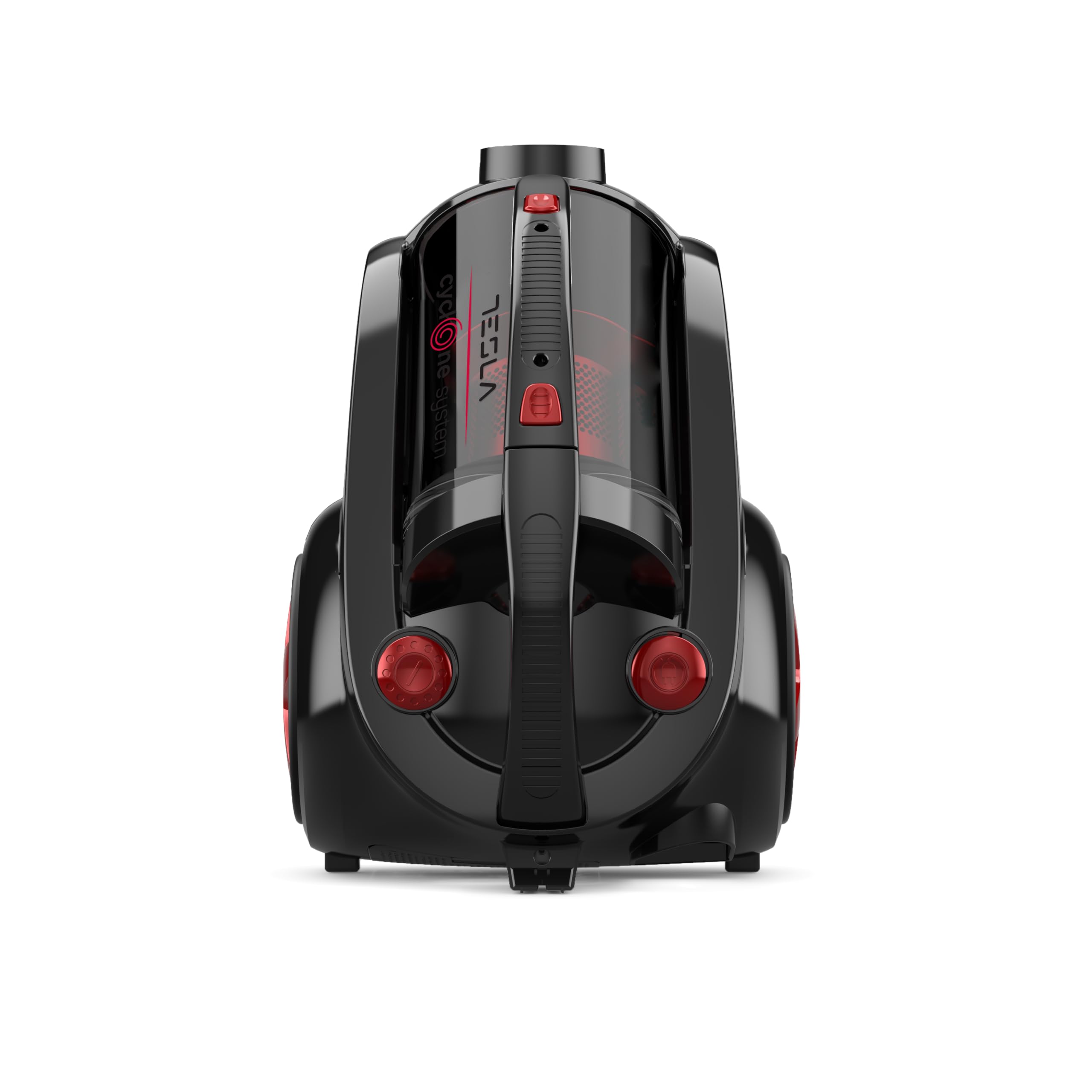 TESLA PowerClean Pro - Aspirapolvere Senza Sacco con Filtro HEPA Lavabile, Super Potente e Silenzioso, Stabilità Migliorata, Cavo Lungo, 800W, Nero e Rosso