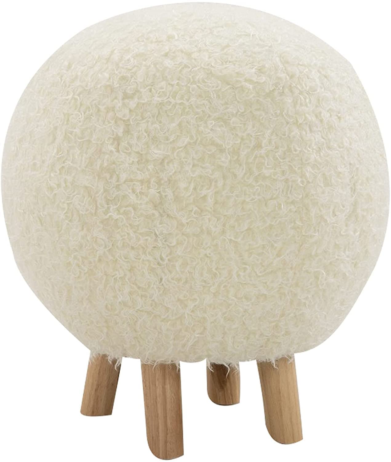 Repose-pieds rembourré blanc avec petit tabouret pratique et confortable