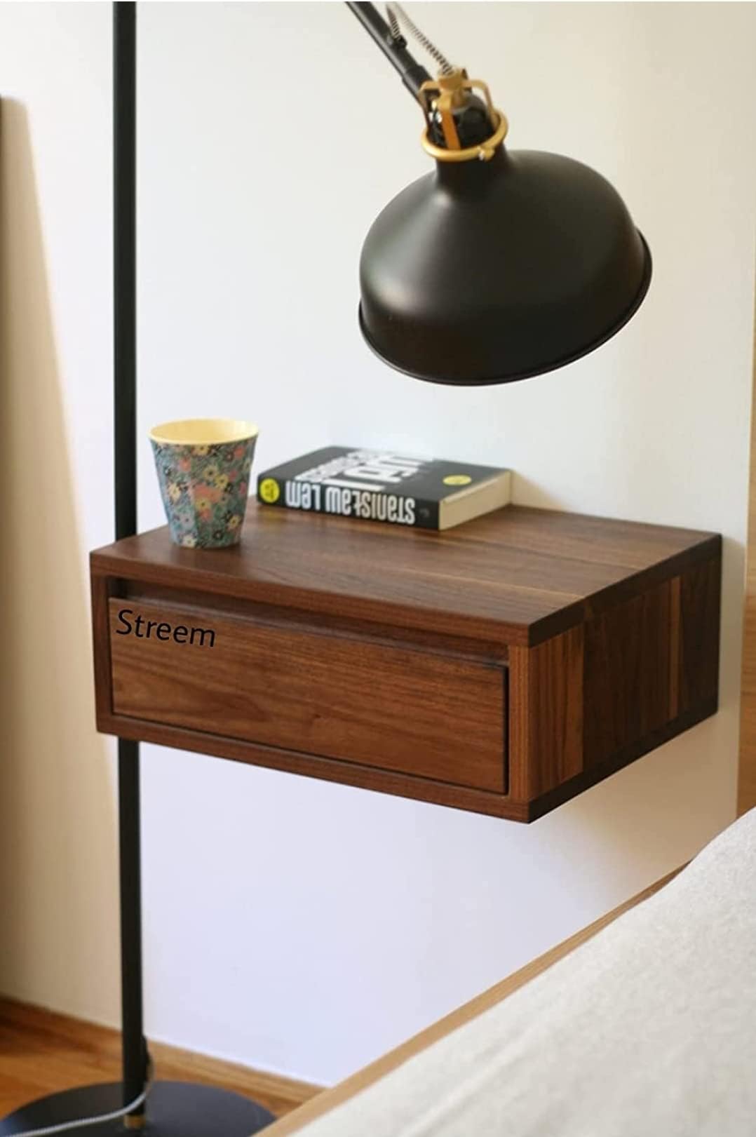 Streem Furniture Wooden Bedside Table for Bedroom | Wooden Nightstand Lamp Table with 1 Drawer (Style-01)