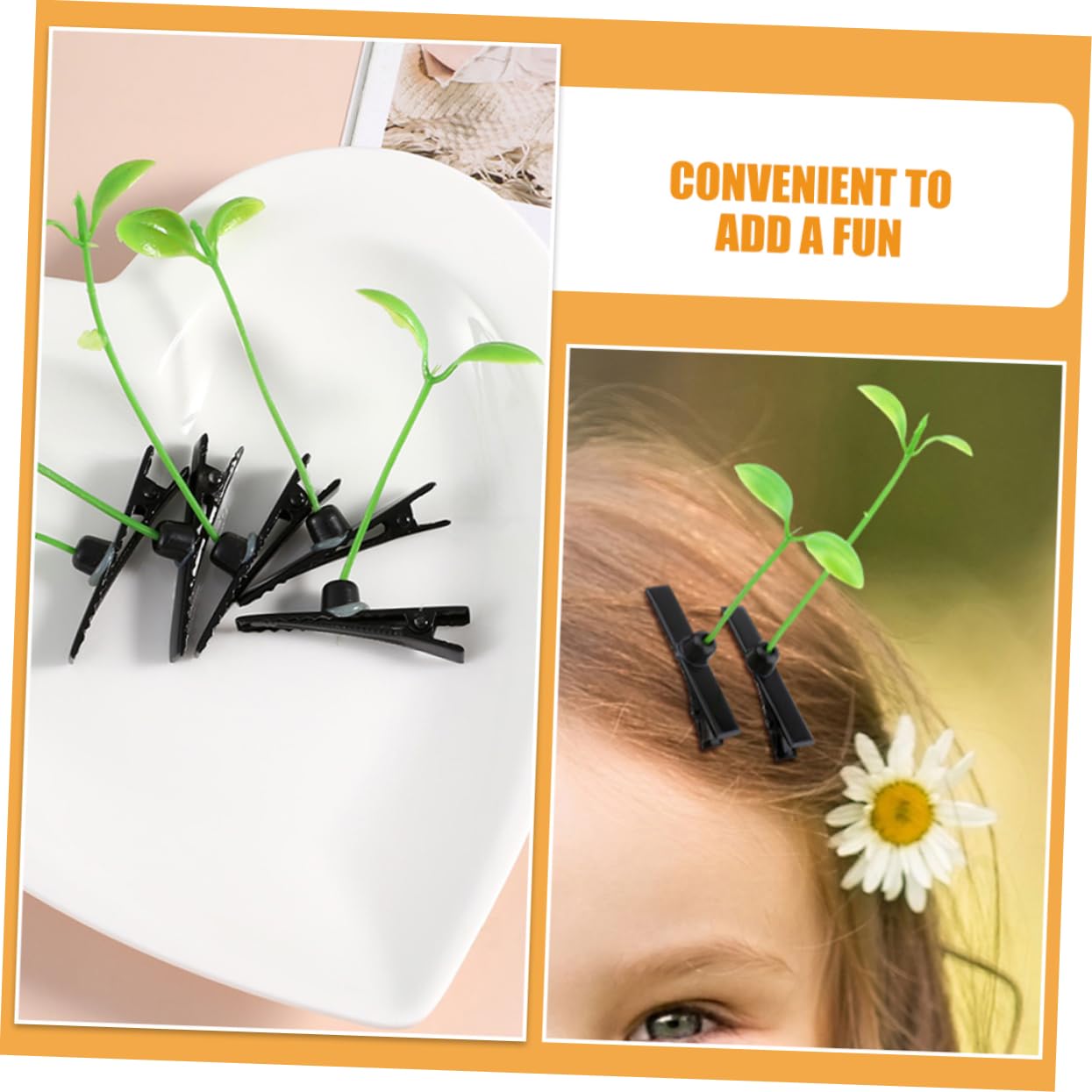 PRETYZOOM Horquilla De Brotes De Soja Horquillas De Brotes Verdes Para El Cabello Con Brotes De Soja Para El Cabello Para Niños Clips De Brotes El Plastico Green