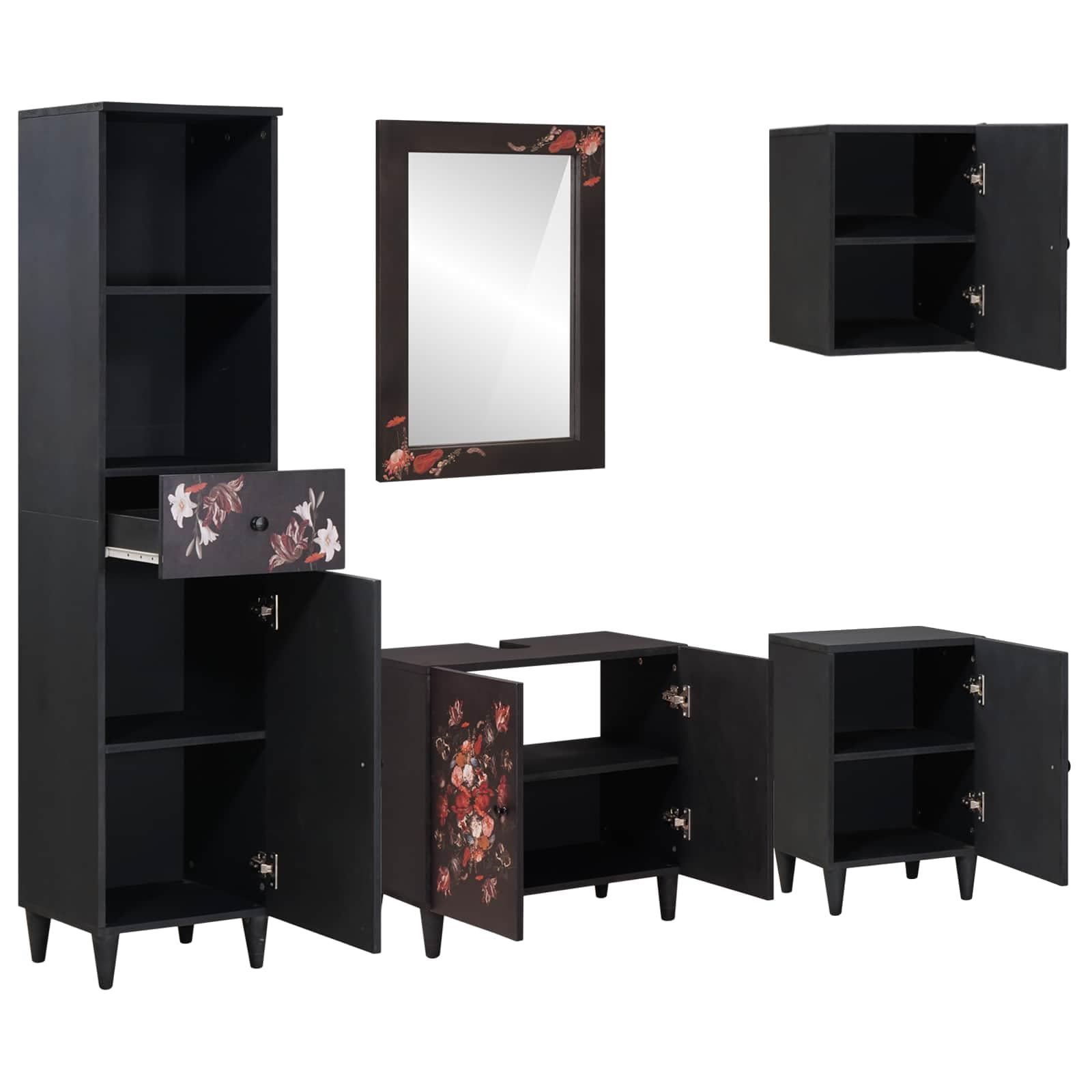 Juego de muebles de baño (5 unidades, 62 x 33 x 58 cm)