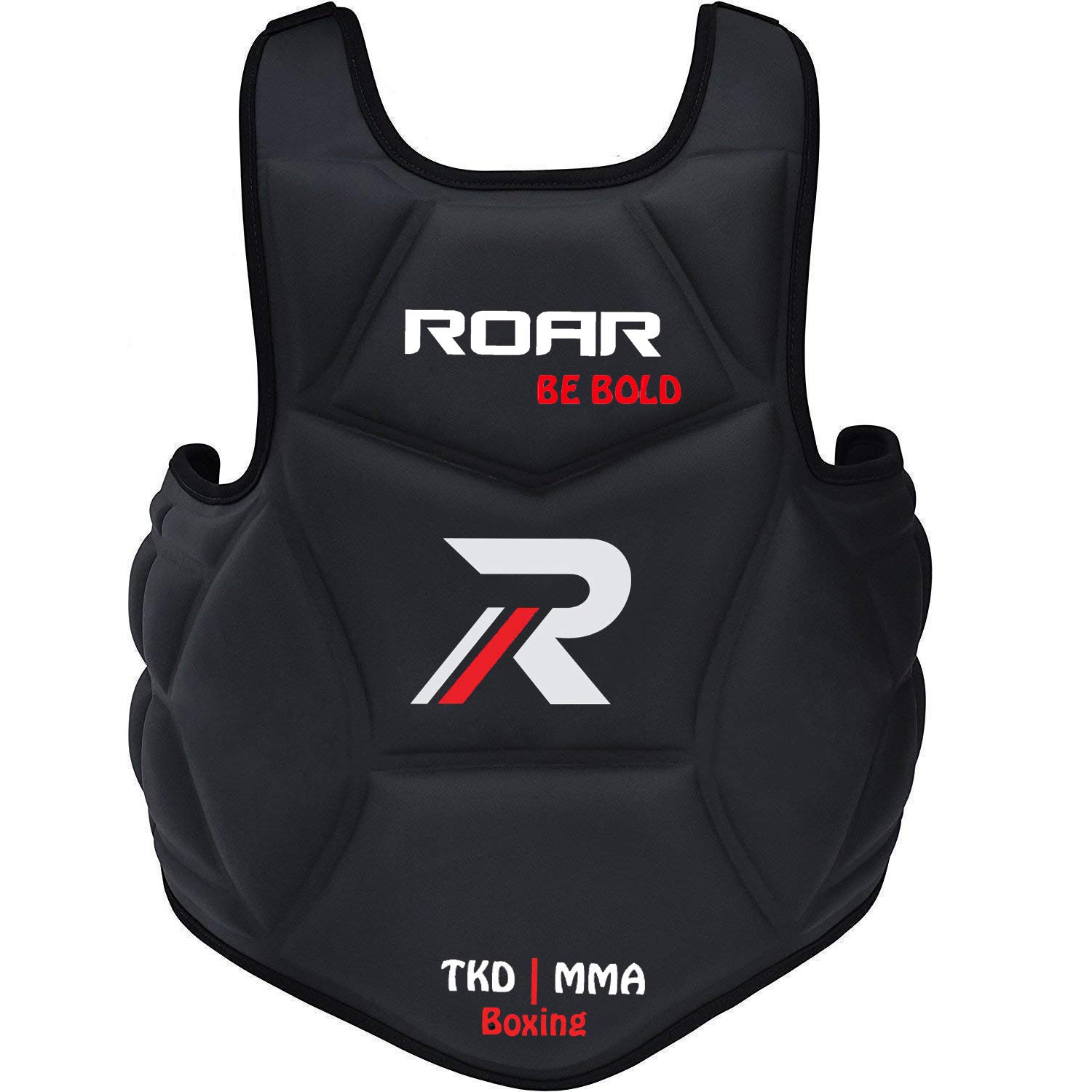 ROAR-INT Roar Boxing Chest Guard Gel Padding MMA Body Protector Rib Shield Muay Thai Kickboxing Armour Standard black