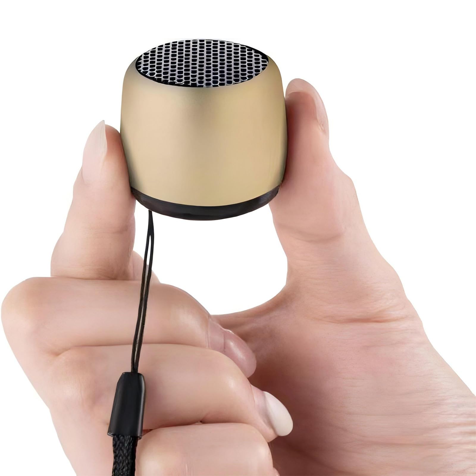 Best Mini Portable Bluetooth Speaker with HD Sound & Bass I Smallest Wireless Bluetooth Speakers for Phone/PC/Tablet I Photo Selfie Button Answer Phone Calls I Cute Tiny Speaker (Gold)
