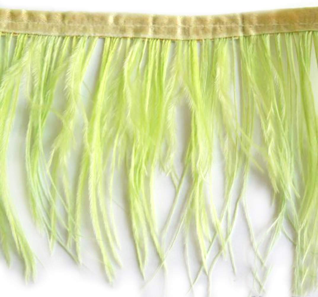 HAND Ostrich Feather Fringe 4”W, 3meters – Light Green