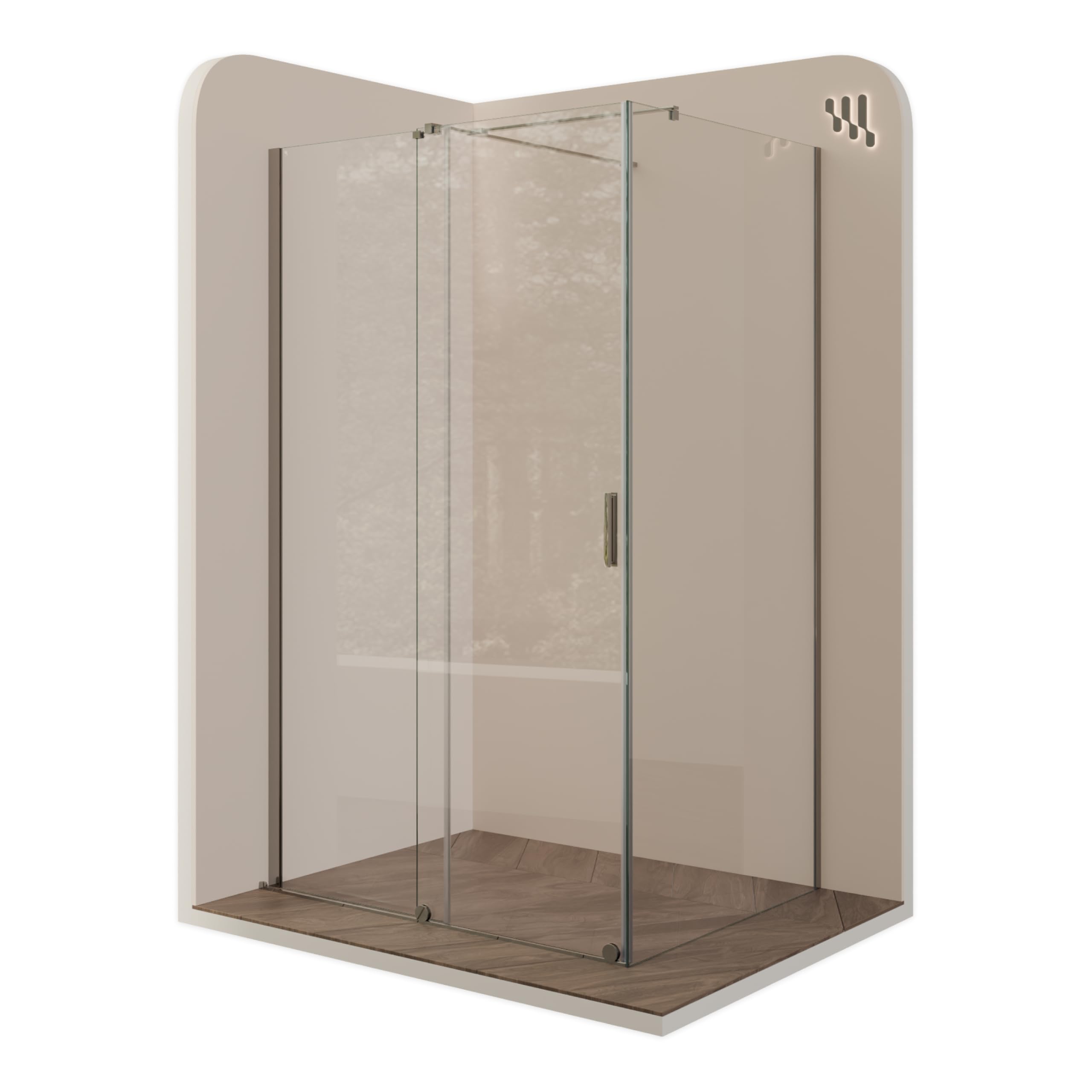 Mampara de Ducha Nadine | 140x80x200cm | Puerta corredera 140 cm | Ajuste 139,5-141,5 x 78,5-80cm | Perfiles Cromados, Cristal transparente de 8 mm - Moments of Glass