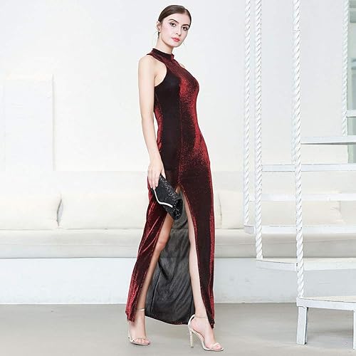 Miniatura 9 de ROYAL SMEELA Vestido chino Qipao para mujer, Cheongsam con cuello mandarín, maxi vestidos chinos, ropa tradicional