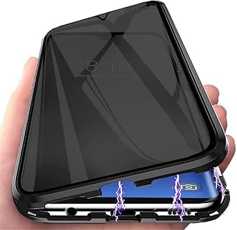 Privacy Magnetic Case for Samsung Galaxy Note 20 Ultra, Anti Peep Tempered Glass Full Body Case, Front & Back 9H Tempered Glass, Privacy Screen Protector Metal Frame Anti Spy Case Cover, Black