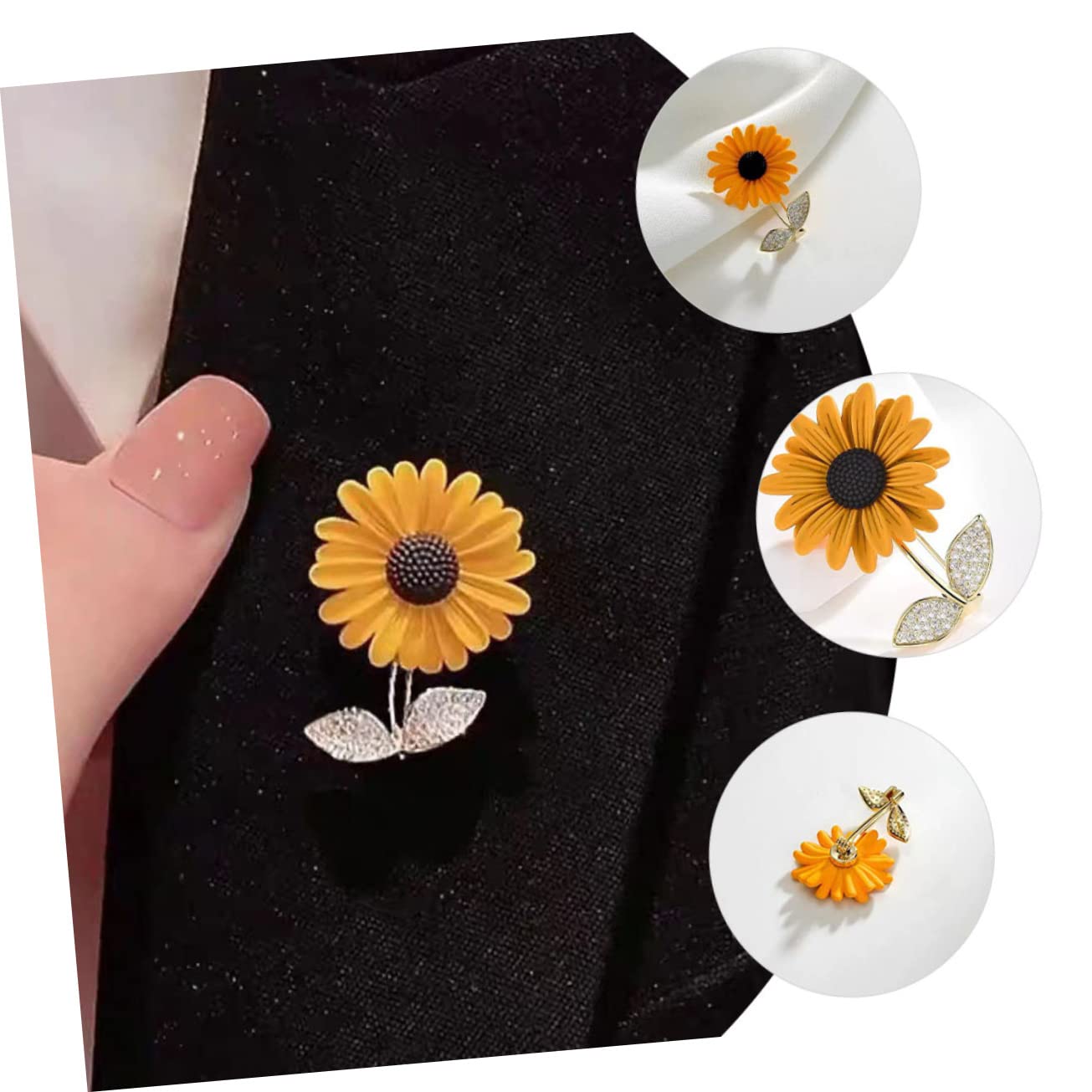 PRETYZOOM 5st Sonnenblumenbrosche Für Damen Strass Brosche Hochzeitsbankett-brosche Jacken Kristallbrosche Vintage Anstecknadel Bling-neuheits-pin Jahrgang Kupfer Rucksack Fräulein