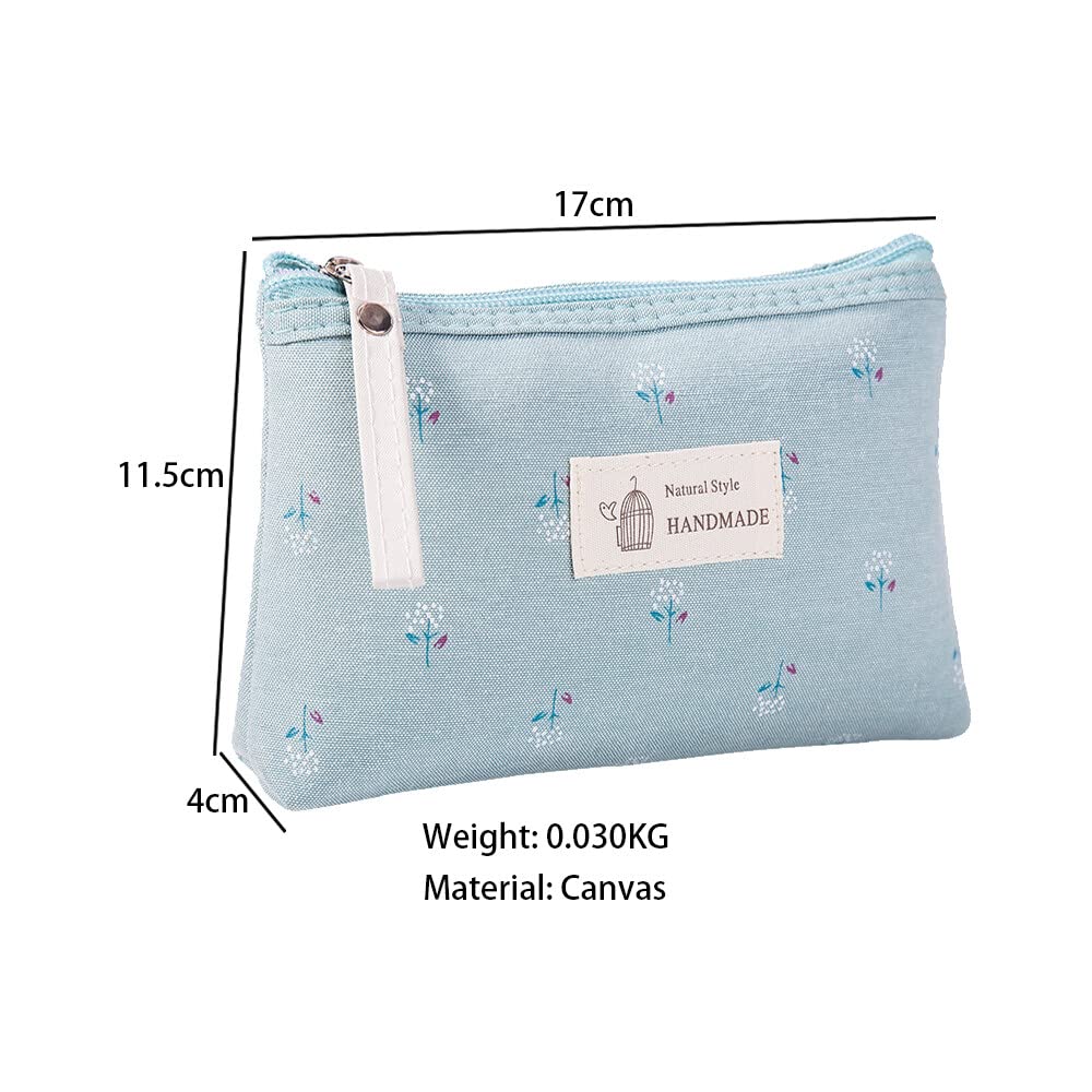 Fyfjur Small Make Up Bag, 4 Pcs Multi-Functional Canvas Travel Makeup Toiletry Bag for Women Girls Vacation 17x11.5x4cm - Image 2