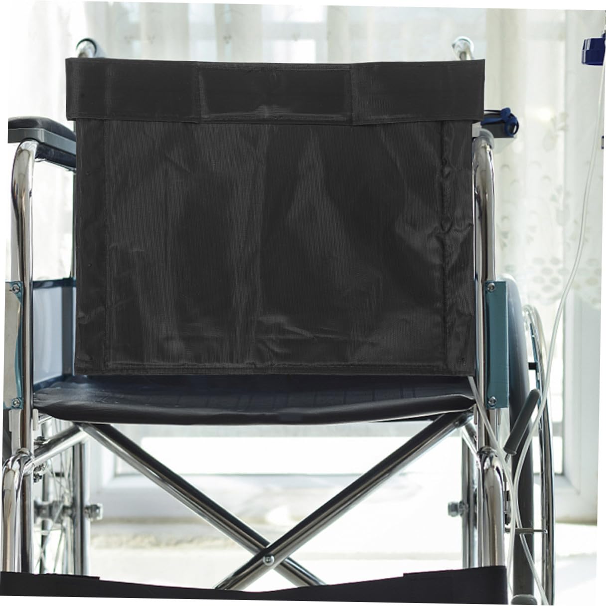Cojines para Silla de Ruedas 2 Piezas, Asiento y Respaldo de Tela Oxford Negro, Acolchado Grueso Transpirable, Soporte Ergonómico para Movilidad y Uso Diario en Personas Mayores