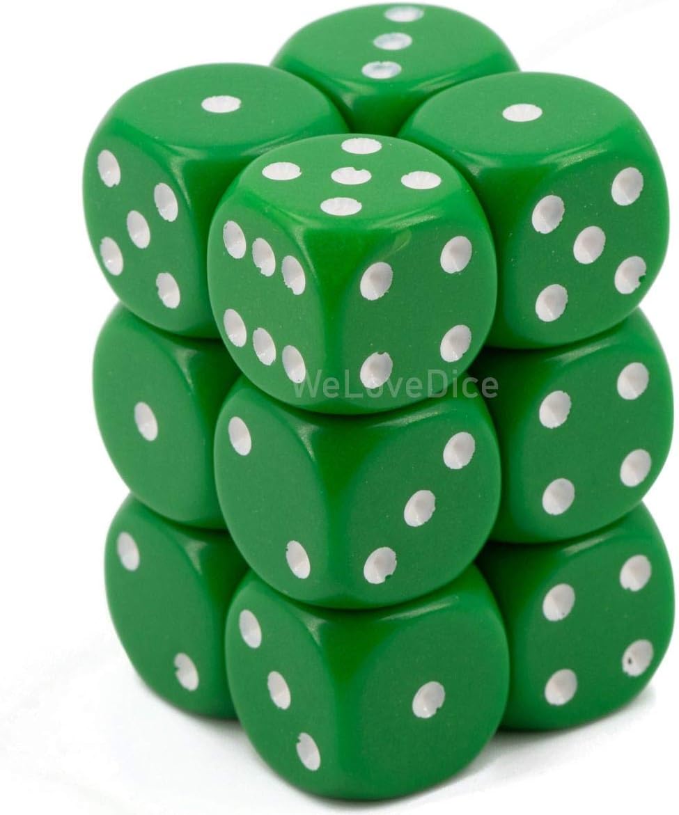 DND Dice SetChessex D&D Dice16mm Opaque Green and White Plastic Polyhedral Dice