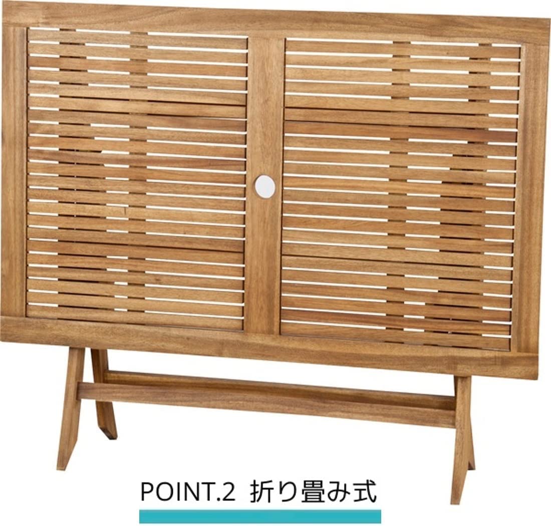 Amazon.co.jp: ガーデンテーブル パラソル穴付き 折り畳み 木製 カフェ