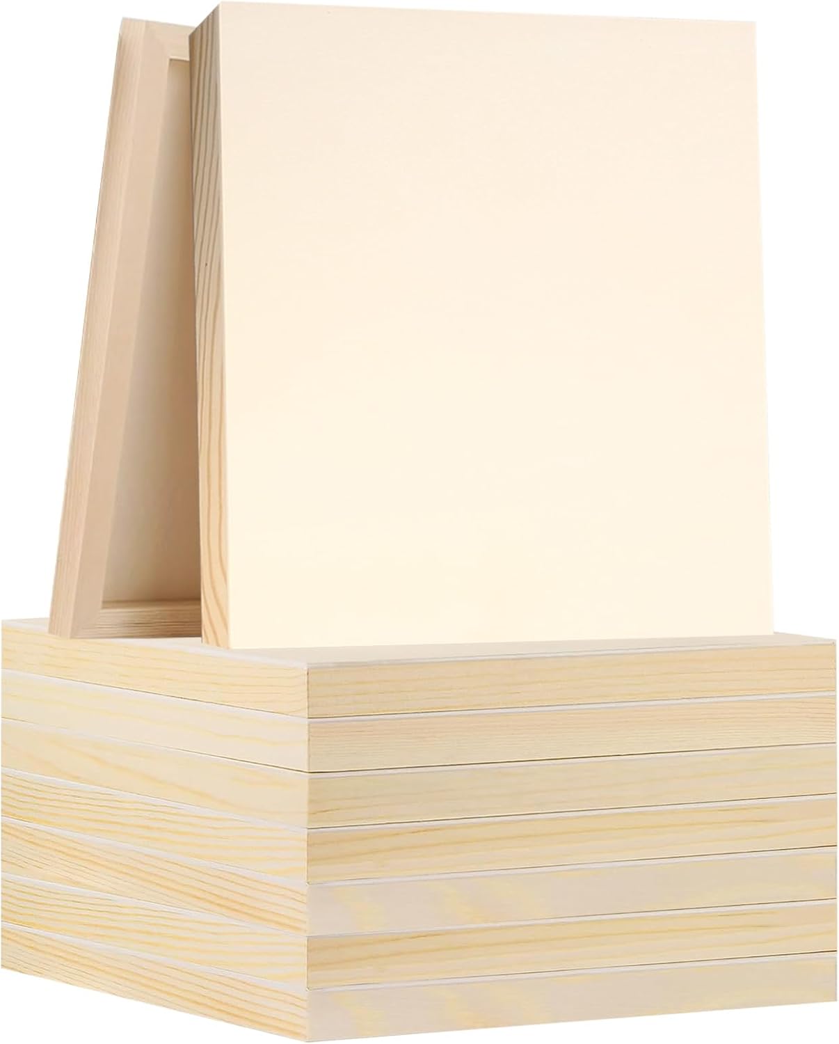 9 Pcs Wood Panels 12 x 12 Inch Craft Wood Canvas Boards Panels Unfinished Wooden Boards for Painting, Crafts, Acrylic, and Oil Art DIY Projects