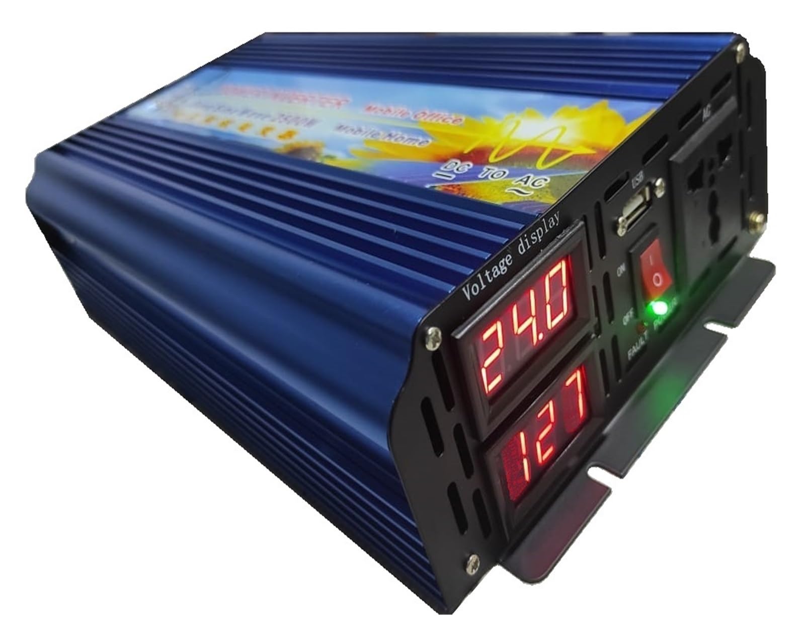 Inversor de Onda sinusoidal Pura de 2500W CC 12V/24V/36V/48V a CA 110V 50HZ/60HZ Potencia 5000W(60HZ,24V-110-120V)