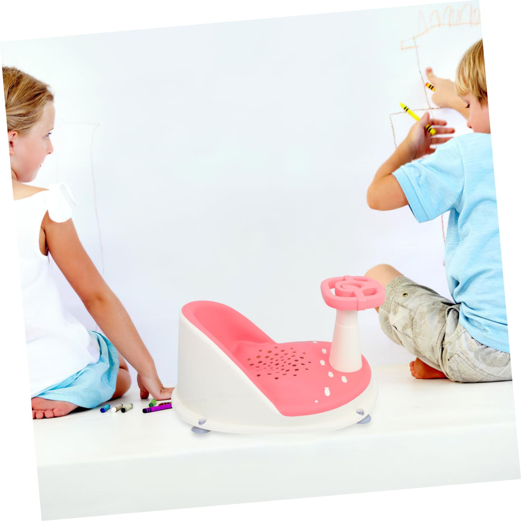 BESTonZON Sitz für Babybadewanne Rutschfest mit Höhenverstellbarkeit und Schnellem Ablaufsystem Komfortabler Sitzwinkel für Babysicherheit und Hygiene