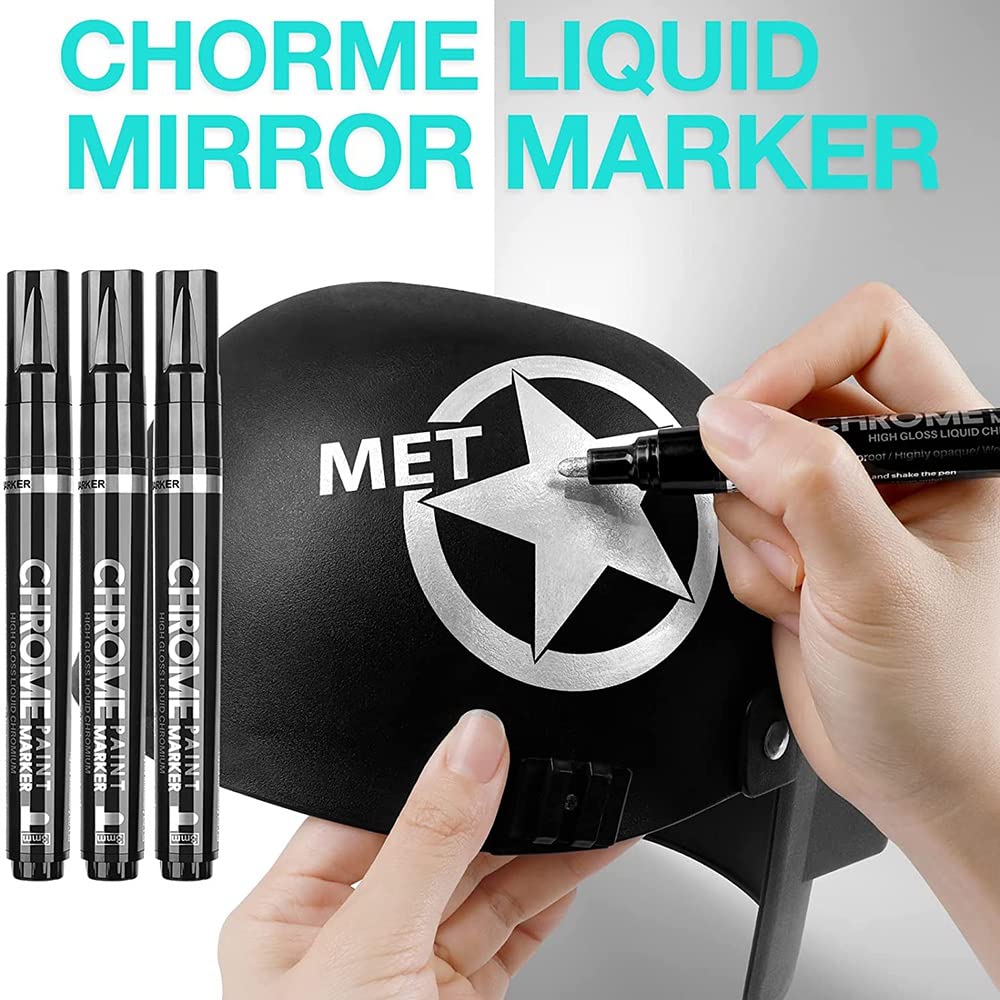 NYGGTYK Lot De 3 Stylos Chromés, 1 étui à Stylo, Stylos Chromés