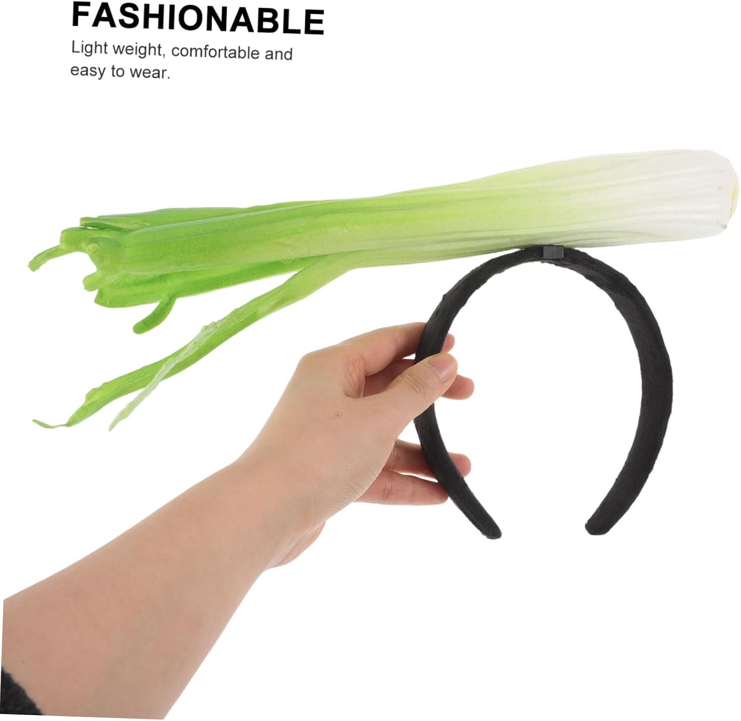 Realistic Celery Headband Funny Vegetable Hair Hoop for Halloween Birthday Party Cosplay Soft Comfortable Accessory